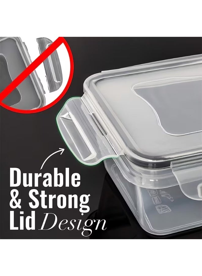 8pcs Set (4 Containers + 4 Lids) Airtight Transparent Food Storage Containers - Image 3